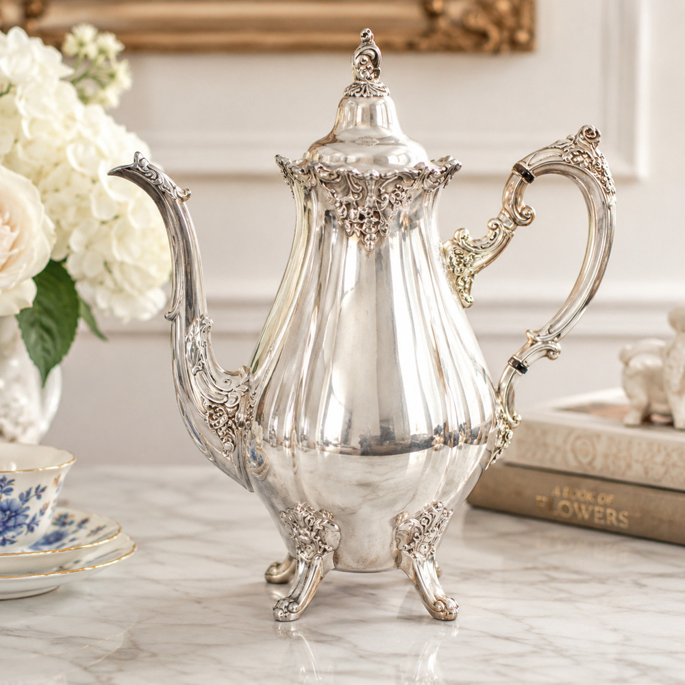 Vintage Wallace Baroque 282 Silverplate Coffee Pot Rococo Grandmillennial